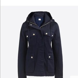 Water resistant twill jacket with hood